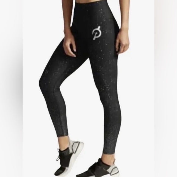 NWOT Peloton Sparkle Flex Women Leggings Black and Silver Size M - Picture 1 of 9